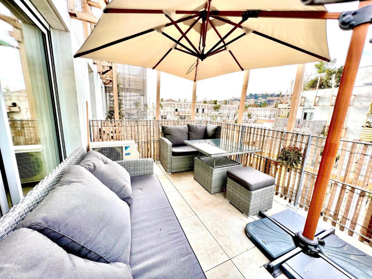 Aparthotel Riviera - Superbe 3 Pieces Avec Terrasse Plein Sud Et Parking Ac- La Terrasse Du Jardin Du Ray ニース エクステリア 写真